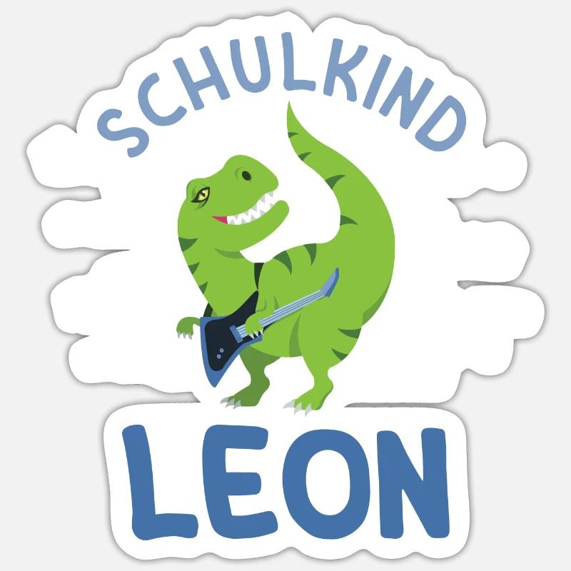 Einschulung Schulkind Leon - Sticker Größe S (10 x 10 cm) - Mattweiß