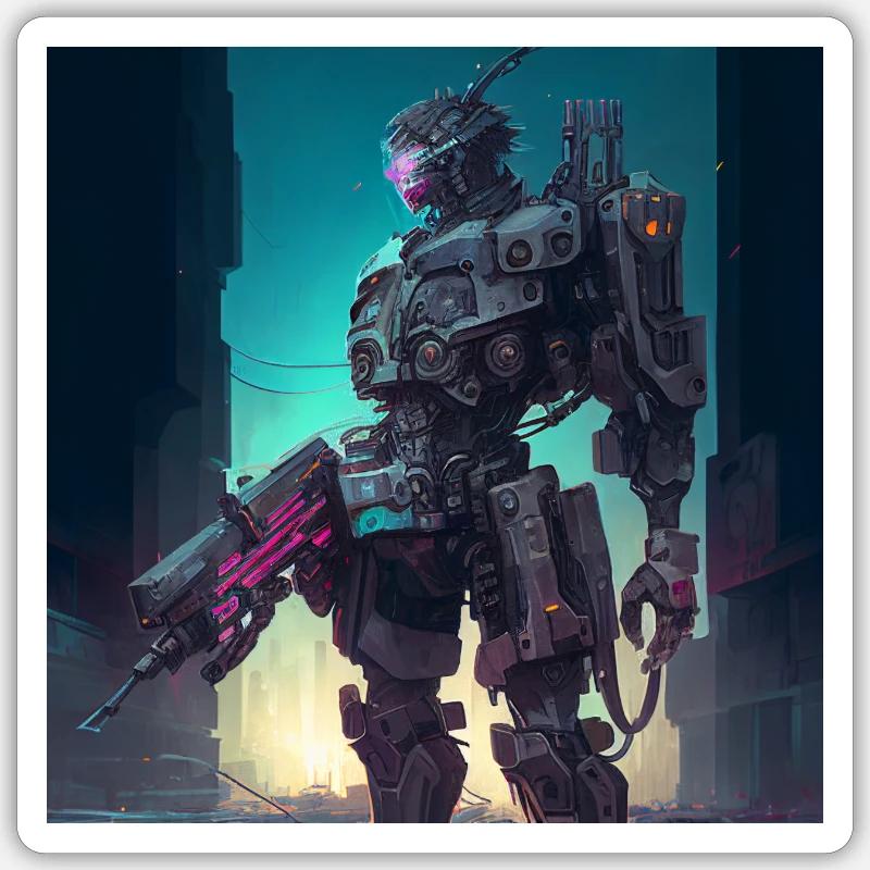 Robot Sticker Größe S (10 x 10 cm)