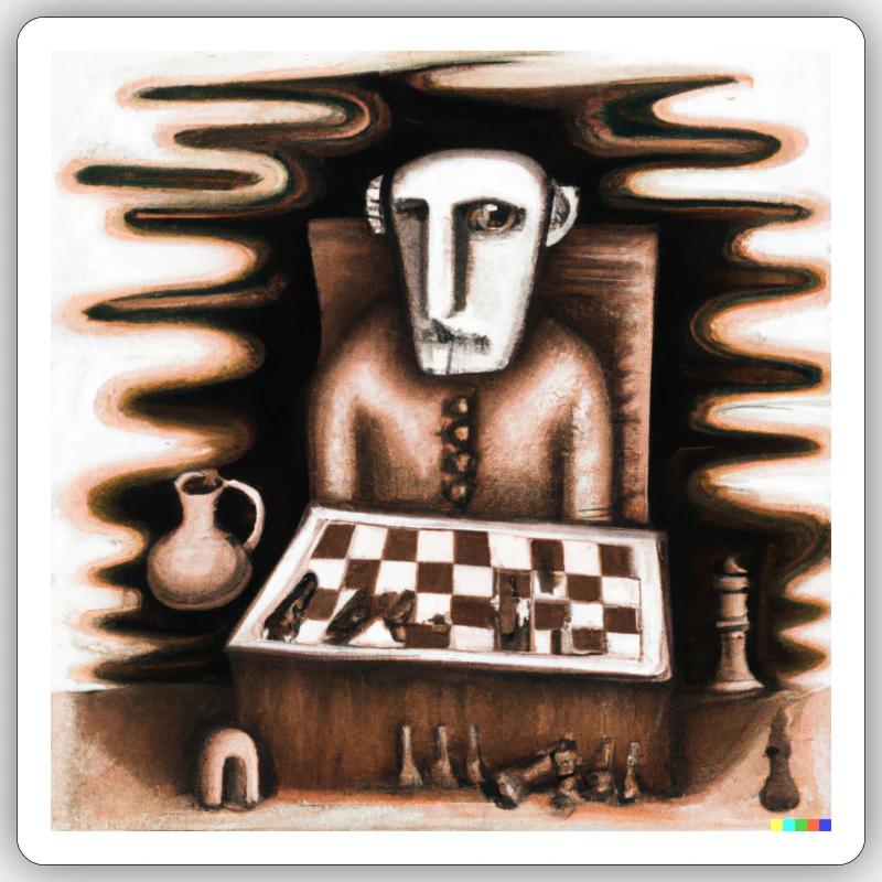 Schach - Sticker Größe S (10 x 10 cm) - Mattweiß