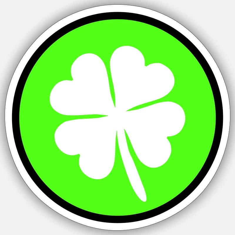 Cloverleaf - Sticker taille S (10 x 10 cm) - blanc mat