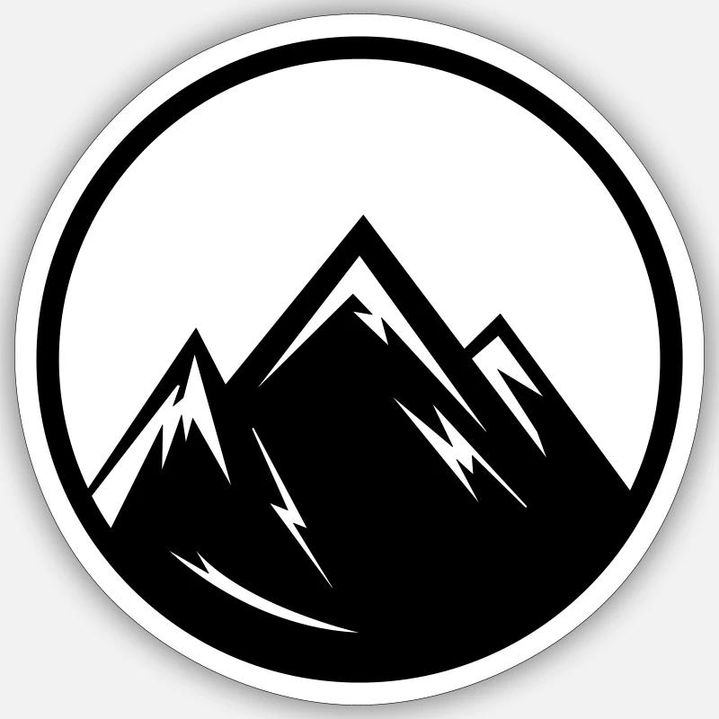 mountains - Sticker Größe S (10 x 10 cm) - Mattweiß