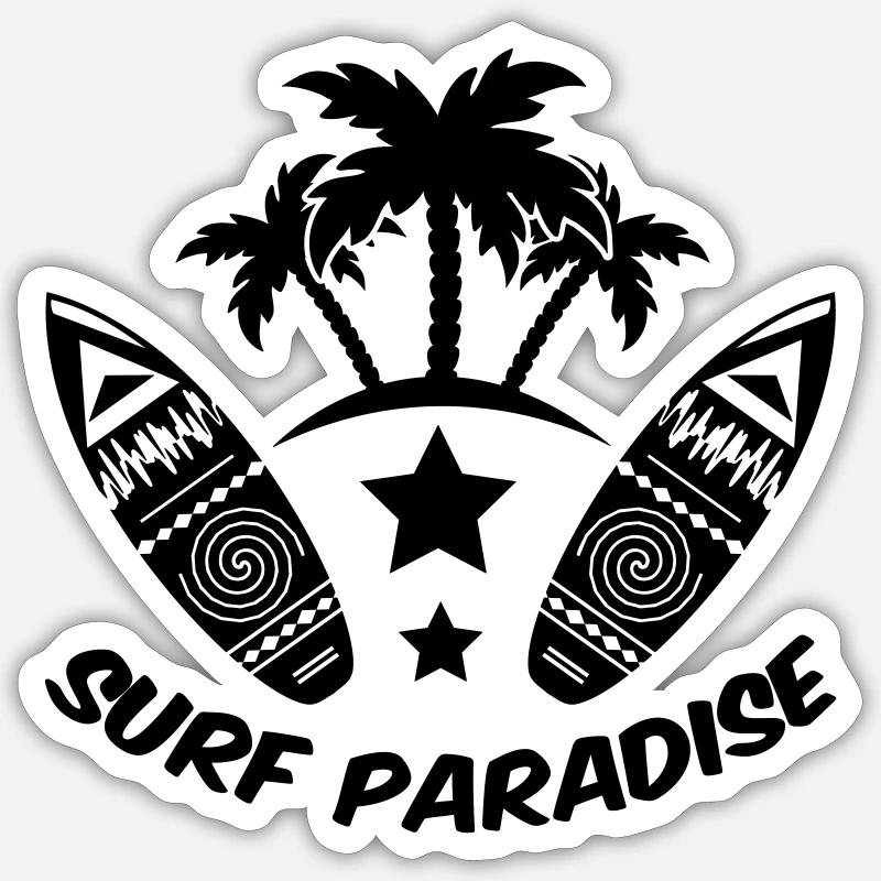 surf paradise - Sticker Größe S (10 x 10 cm) - Mattweiß