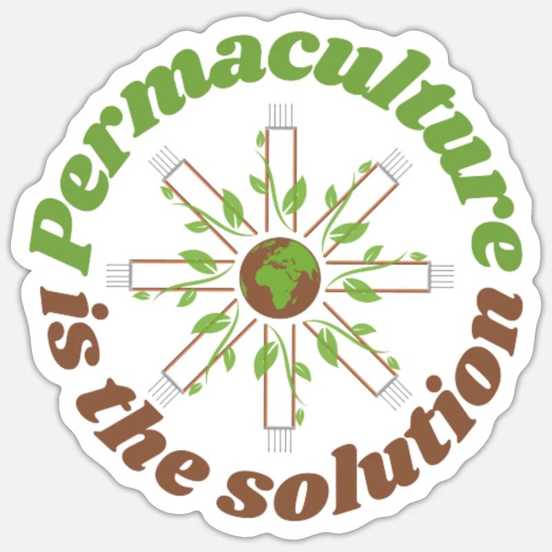 perma is the solution - Sticker taille S (10 x 10 cm) - blanc mat