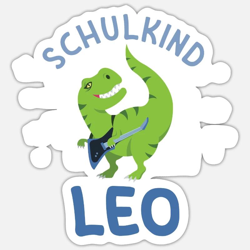 Einschulung Schulkind Leo - Sticker Größe S (10 x 10 cm) - Mattweiß