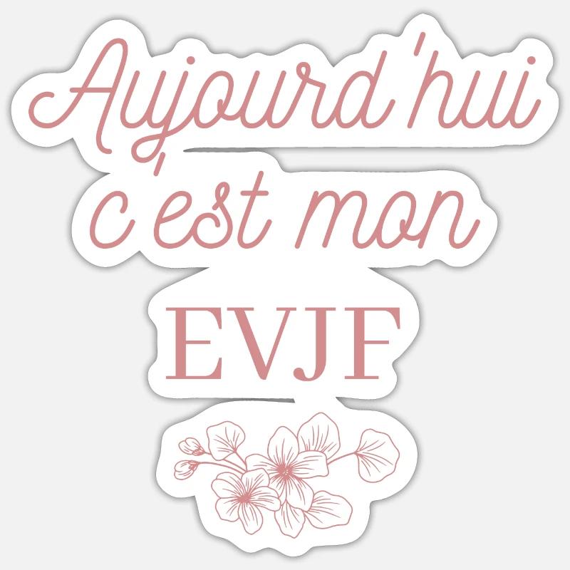 EVJF future mariée. Enterrement vie célibataire - Sticker taille S (10 x 10 cm) - blanc mat