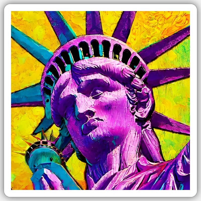statue de la liberté - Sticker taille S (10 x 10 cm) - blanc mat