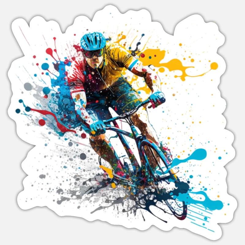 Radfahrer Sticker Größe S (10 x 10 cm)