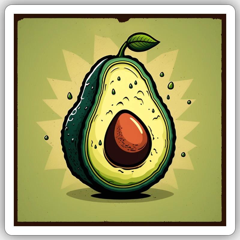 Avocado Sticker Größe S (10 x 10 cm)