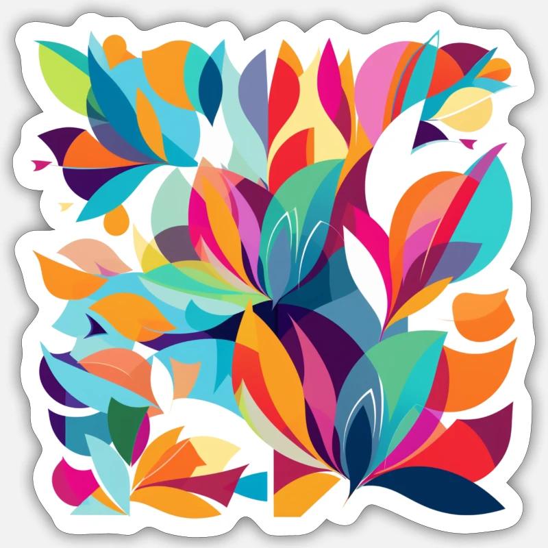 Flower Dance - Sticker Größe S (10 x 10 cm) - Mattweiß