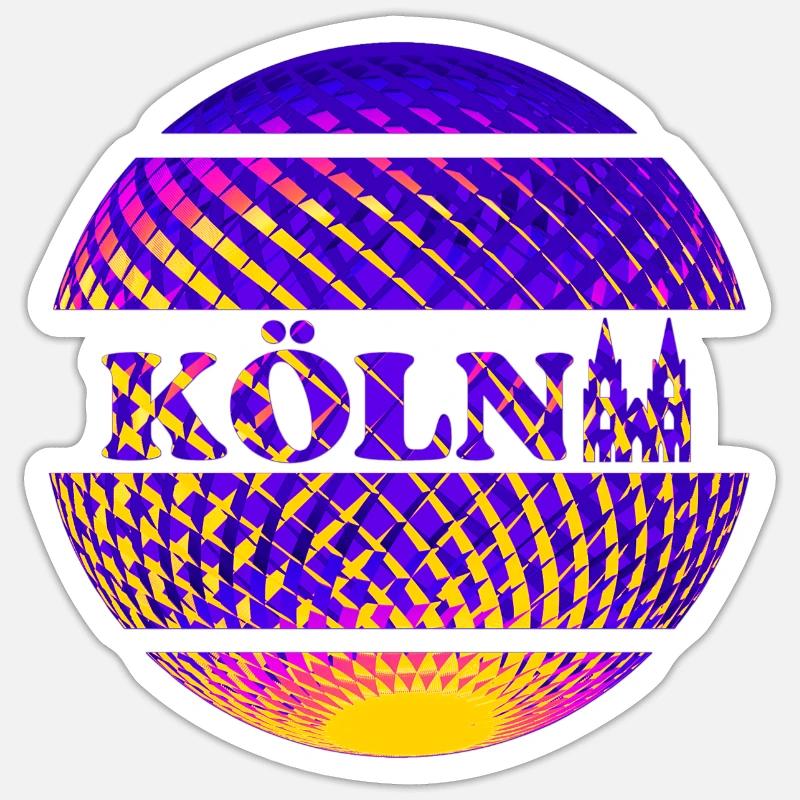 Köln Logo aus Diskokugel - Sticker Größe S (10 x 10 cm) - Mattweiß