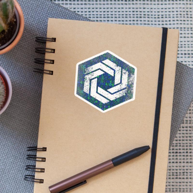 hexagon programming programmer coding geometric Sticker size S (10 x 10 cm)