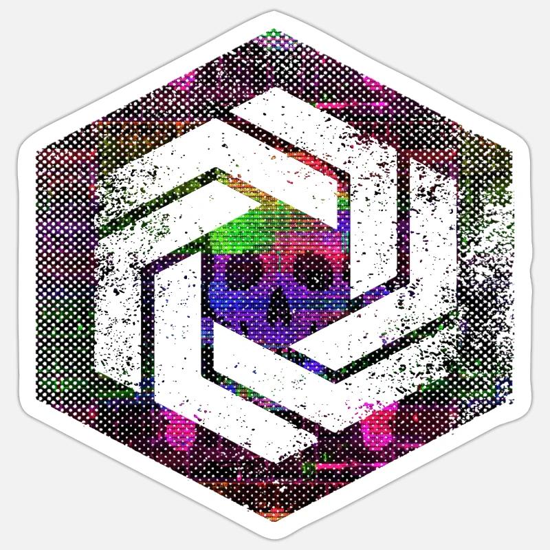 Hexagon-Programmierung Programmierer Codierung geometrisch - Sticker Größe S (10 x 10 cm) - Mattweiß