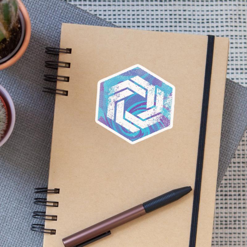 hexagon programming programmer coding geometric Sticker size S (10 x 10 cm)