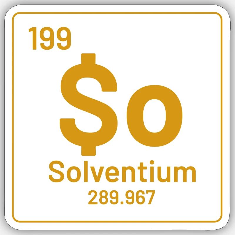 Solventium - Sticker Größe S (10 x 10 cm) - Mattweiß