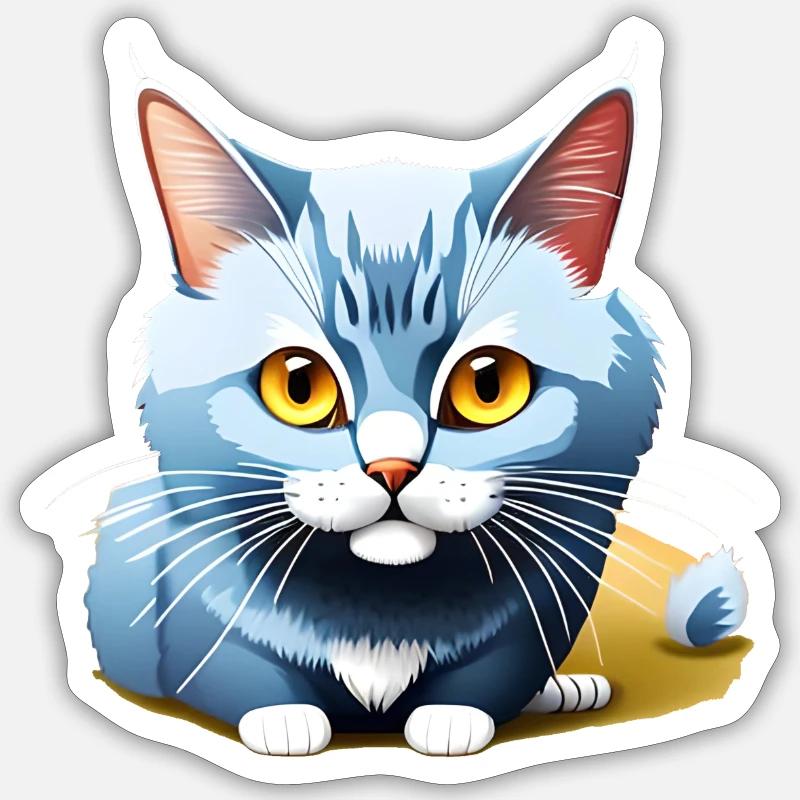 Blue Kitten Sticker size S (10 x 10 cm)
