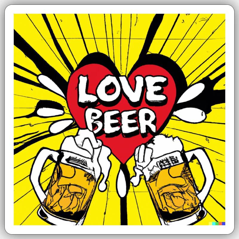 Bier - Sticker Größe S (10 x 10 cm) - Mattweiß