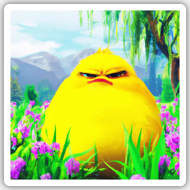 Grumpie Chick l’original - Sticker taille S (10 x 10 cm) - blanc mat