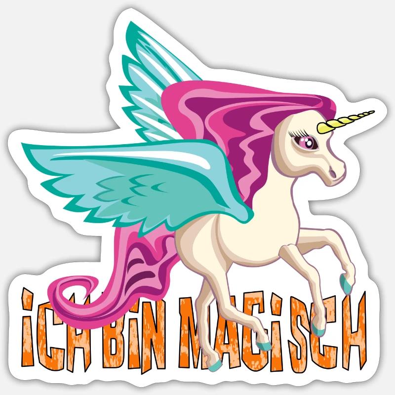Süßes Einhorn mit Spruch "Ich bin Magisch" Unicorn Sticker Größe S (10 x 10 cm)