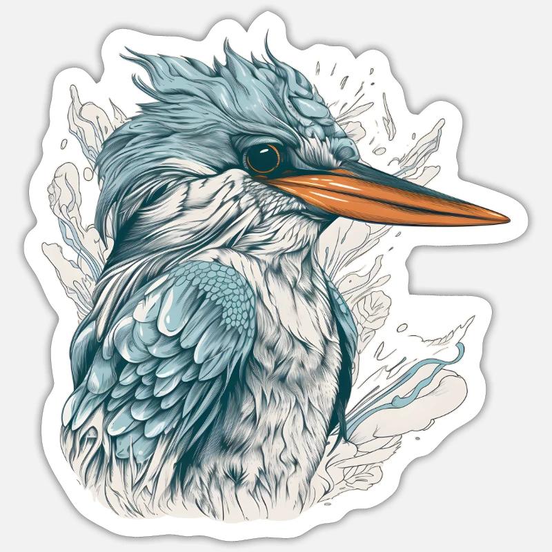 Eisvogel nah Sticker Größe S (10 x 10 cm)
