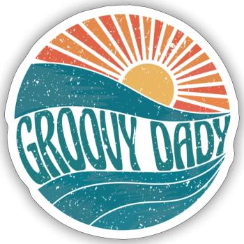 Vintage Retro Groovy Dady - Sticker size S (10 x 10 cm) - white matte - Front