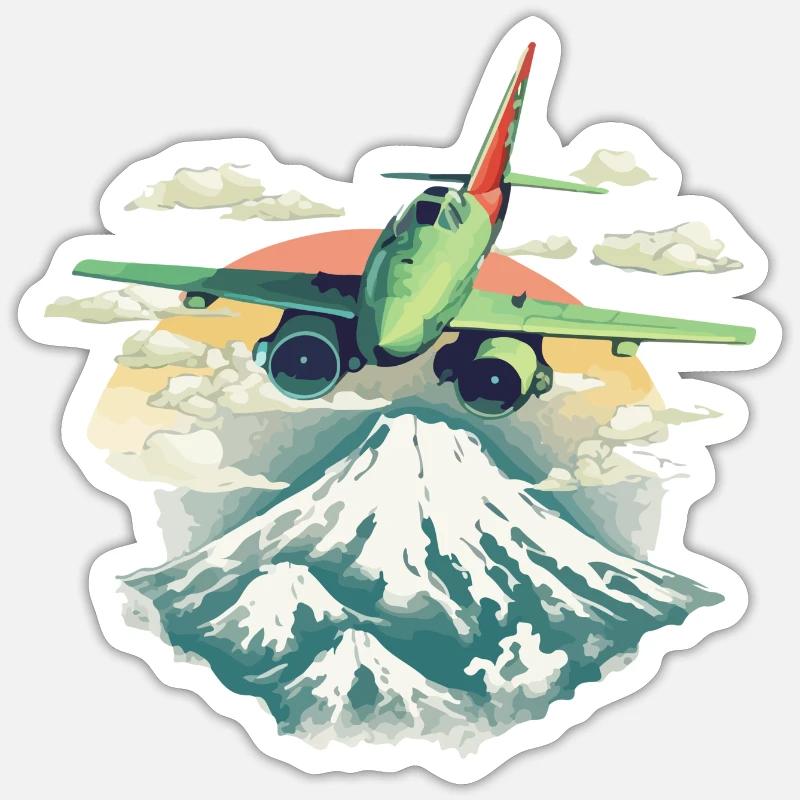 L'avion - Sticker taille S (10 x 10 cm) - blanc mat