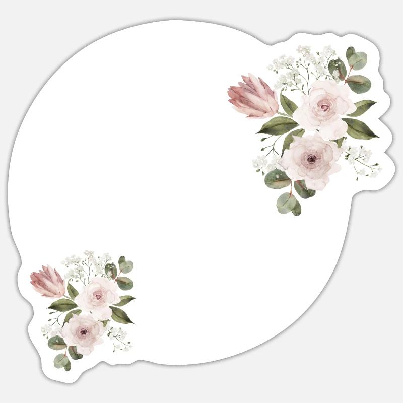 Future mariée floral - Sticker taille S (10 x 10 cm) - blanc mat
