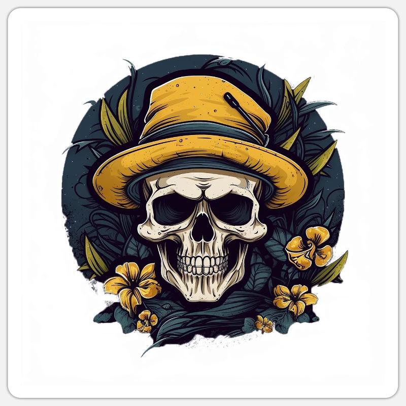 Le Contraste Éclatant de la Vie et de la Mort - Sticker taille S (10 x 10 cm) - blanc mat