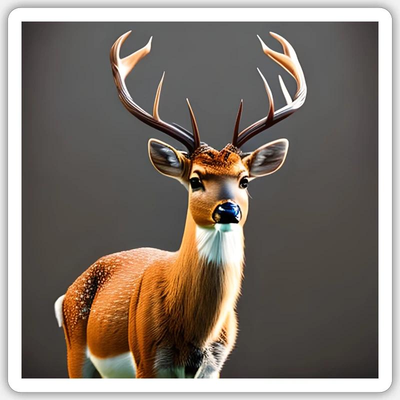 Curious Deer Sticker size S (10 x 10 cm)