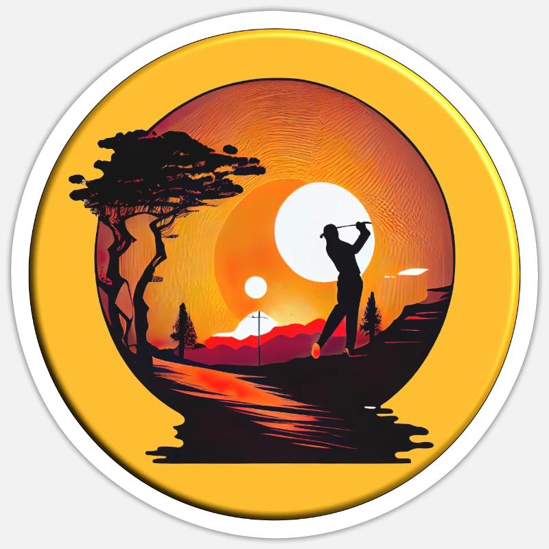 Balle de golf, avec le moins de coups possible dans le trou Sticker taille S (10 x 10 cm)