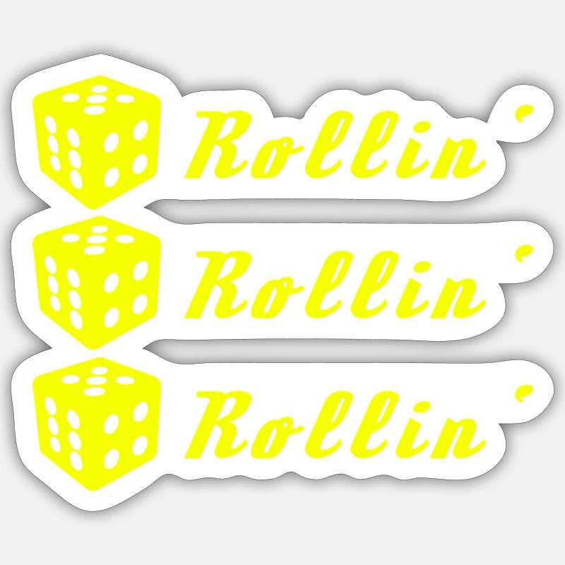 Rollin' Rollin' Rollin' - Sticker Größe S (10 x 10 cm) - Mattweiß