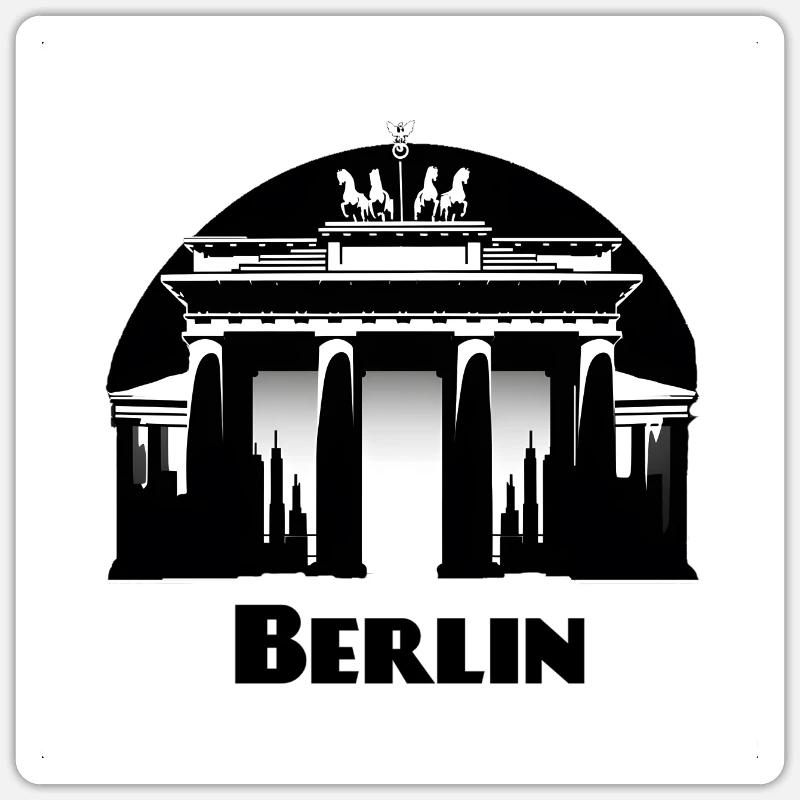 Berlin - Sticker taille S (10 x 10 cm) - blanc mat