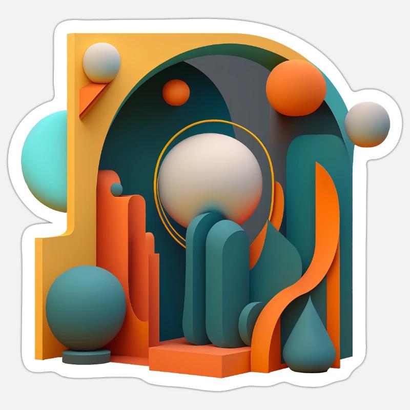 3D - Sticker Größe S (10 x 10 cm) - Mattweiß