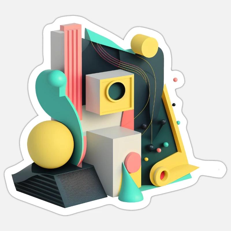 3D - Sticker Größe S (10 x 10 cm) - Mattweiß