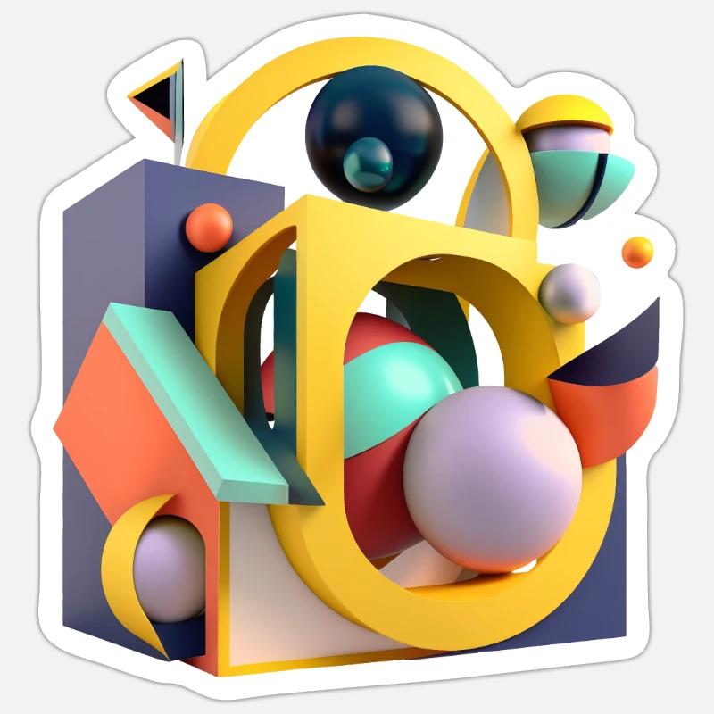 ..3D - Sticker taille S (10 x 10 cm) - blanc mat