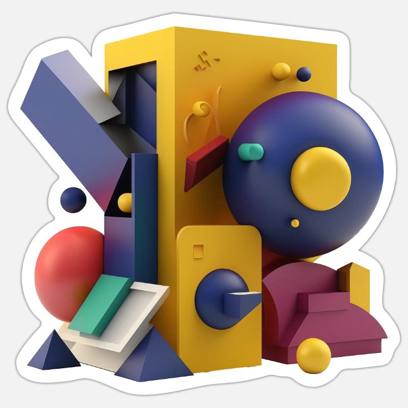 ..3D - Sticker taille S (10 x 10 cm) - blanc mat