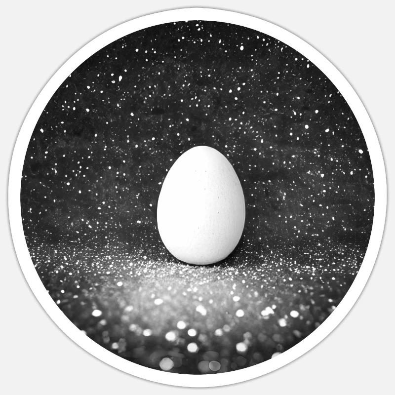 Œuf métaphysique dans l’espace - Sticker taille S (10 x 10 cm) - blanc mat