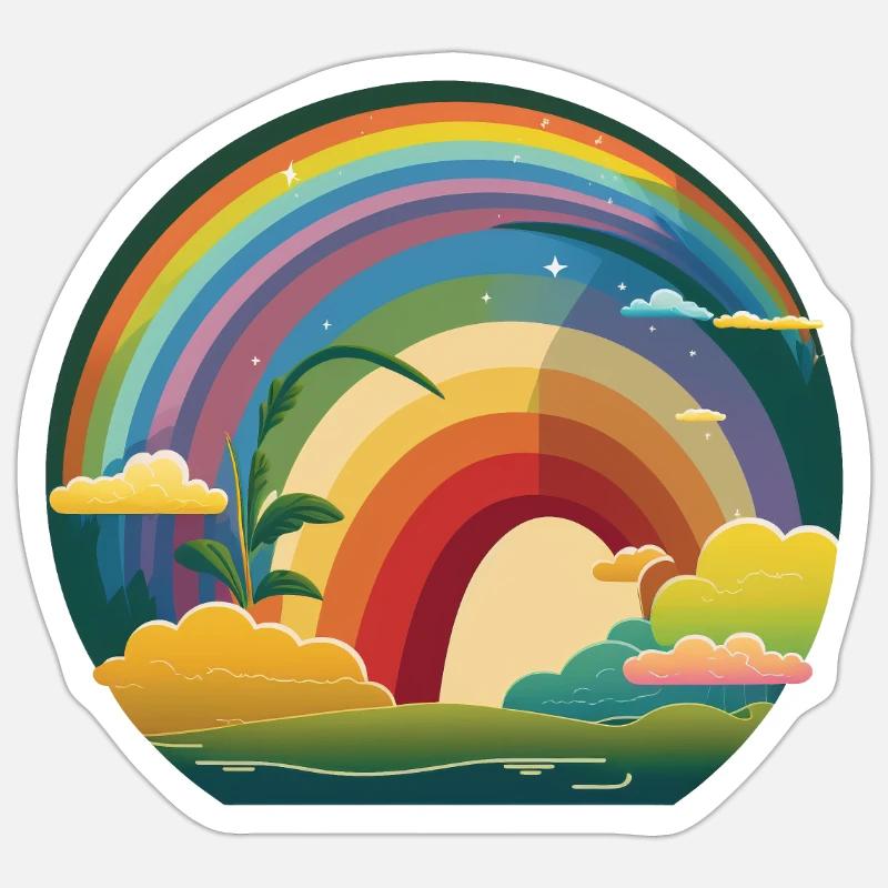RAINBOW - Sticker size S (10 x 10 cm) - white matte