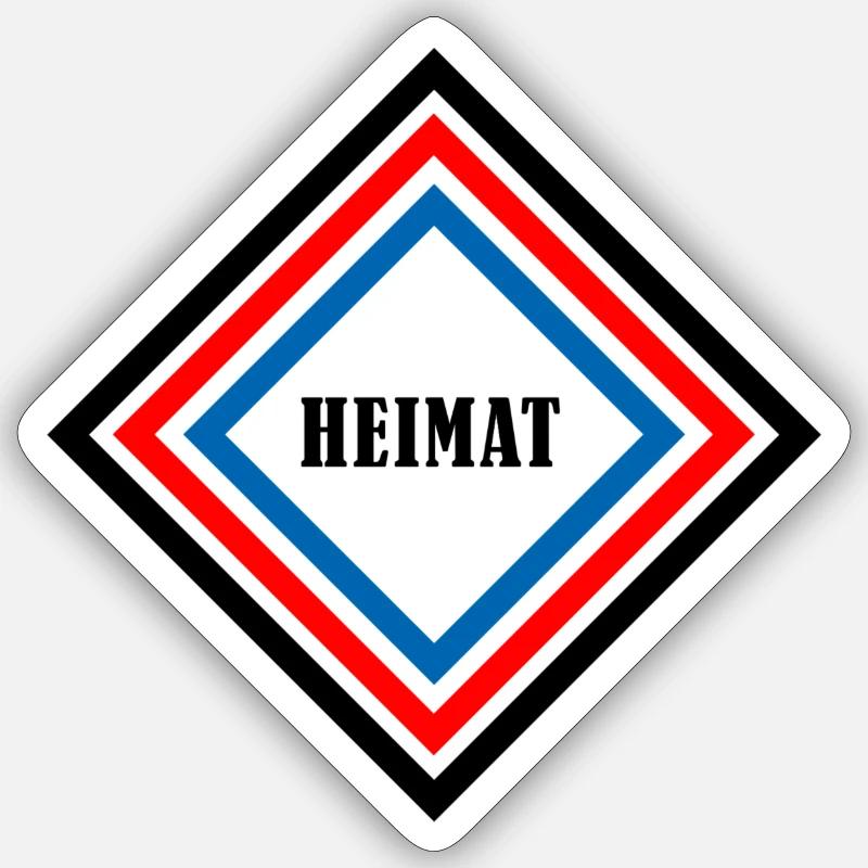 Raute Heimat - Sticker Größe S (10 x 10 cm) - Mattweiß