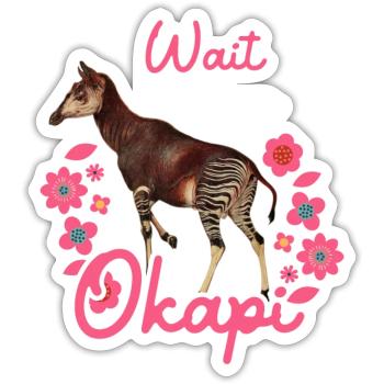 Warte, ich sehe ein Okapi - Sticker Größe S (10 x 10 cm) - Mattweiß - Vorne