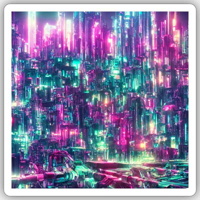 Neon Future - Sticker size S (10 x 10 cm) - white matte