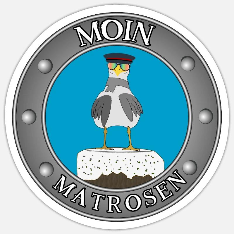 Möwe Poller Sticker Größe S (10 x 10 cm)