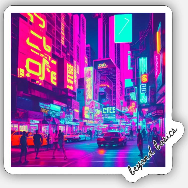 Neon Square - Sticker size S (10 x 10 cm) - white matte