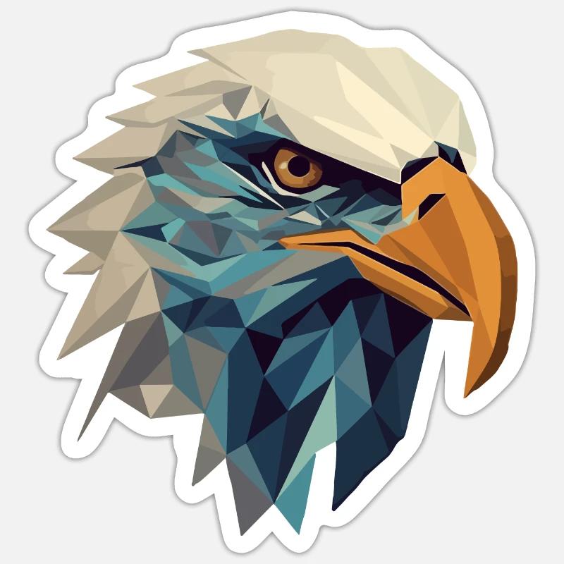 Aquila stilizzata e geometrica - Sticker formato S (10 x 10 cm) - bianco opaco