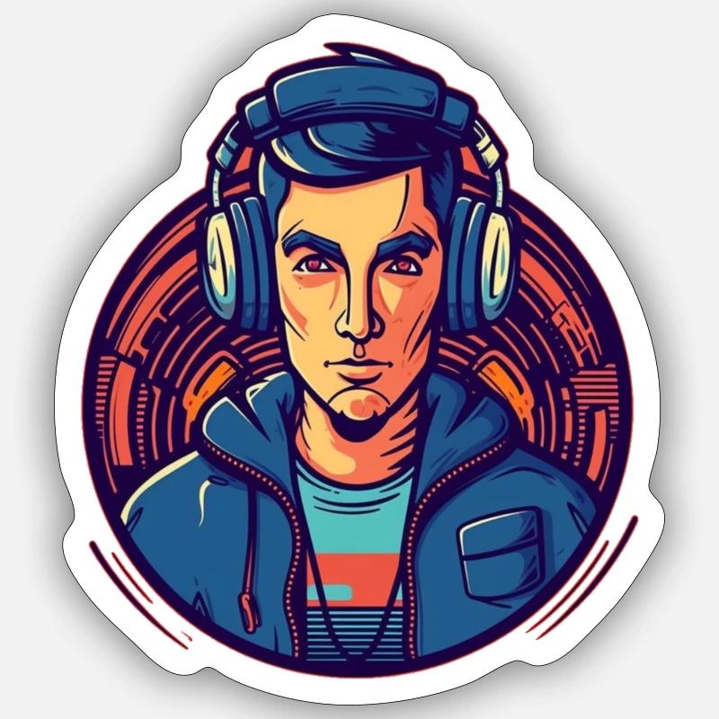 DJ Niceguy - Sticker Größe S (10 x 10 cm) - Mattweiß