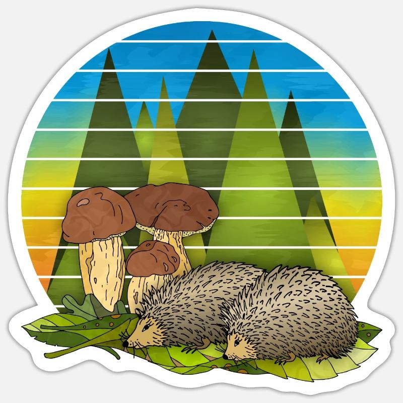 Hedgehogs - Sticker size S (10 x 10 cm) - white matte