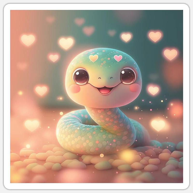 bébé serpent Sticker taille S (10 x 10 cm)