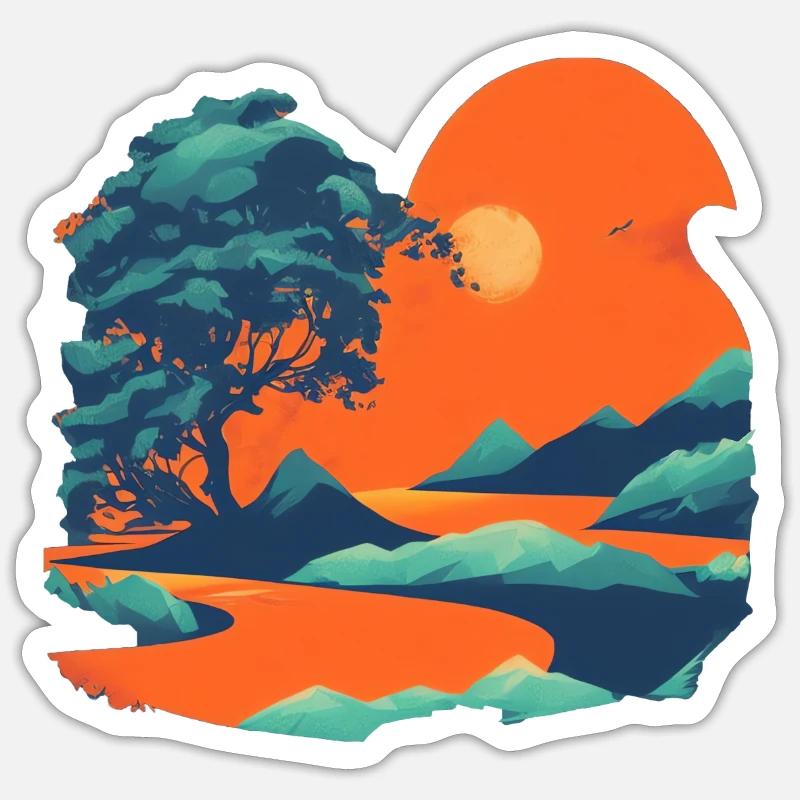 A tree - Sticker size S (10 x 10 cm) - white matte
