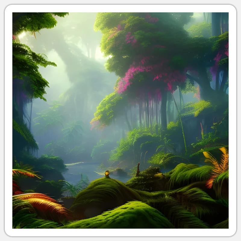 Forêt tropicale 01 Sticker taille S (10 x 10 cm)