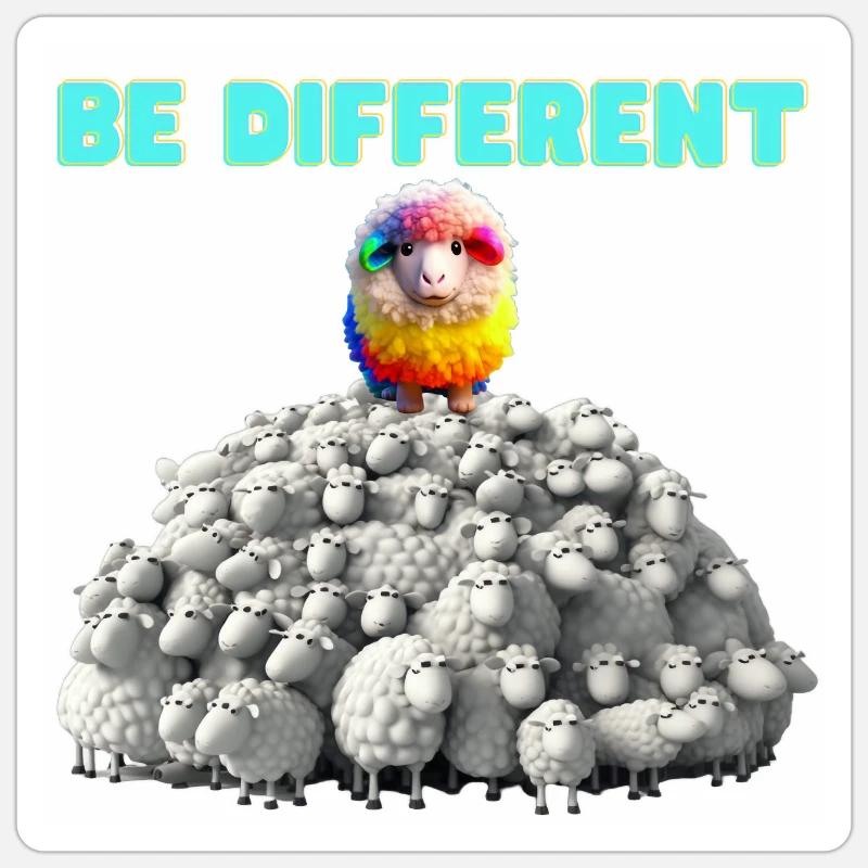 être différent - Sticker taille S (10 x 10 cm) - blanc mat
