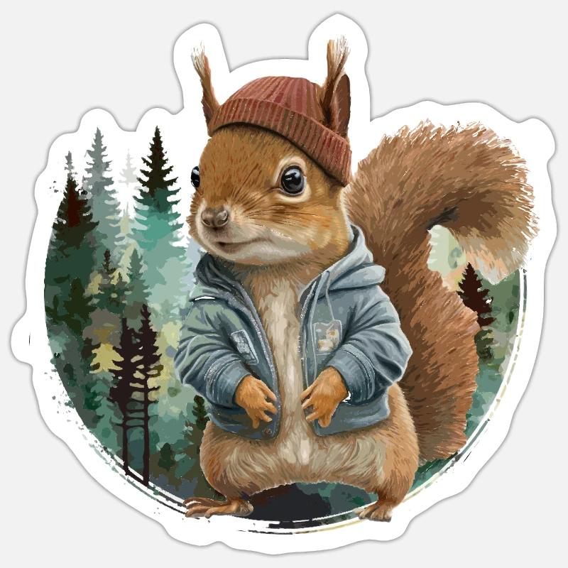 Cute Squirrel Sticker size S (10 x 10 cm)